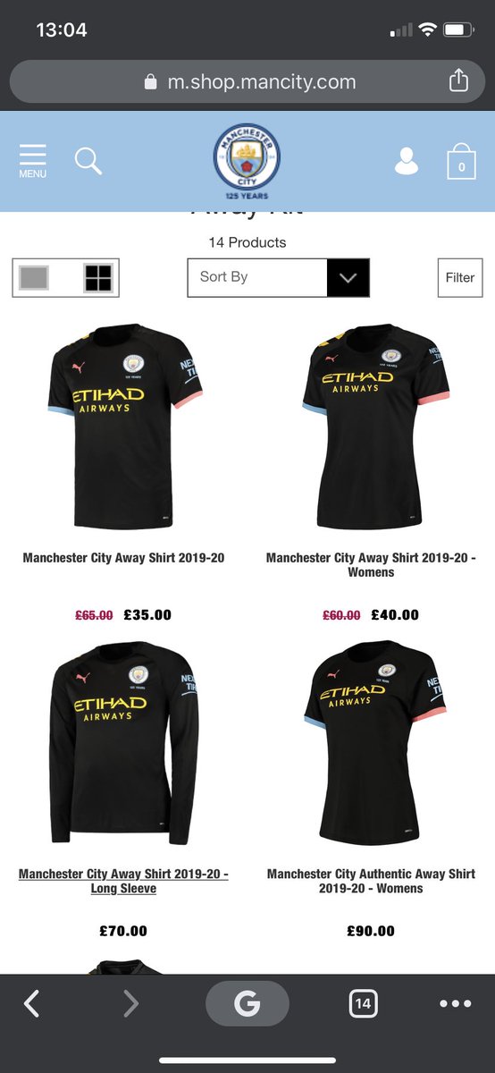 RuthMLowe's tweet photo. Hey @ManCity_Store what’s with the sexist pricing? https://t.co/mDbbBFC6CI