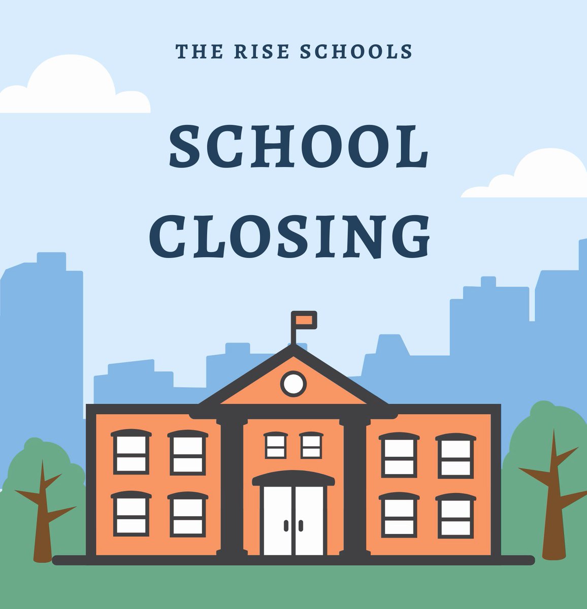 TheRISESchools's tweet photo. Hey Family...
Due to concerns regarding COVID-19, we will be closing school until further notice. Please check your email, visit our website, or check out our Facebook page for more information. See you all soon.
#AboveAllElseWeRISE https://t.co/QCJMAjcIUr