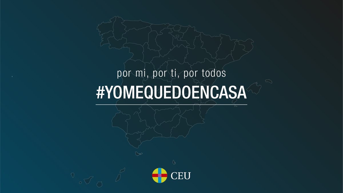 FundacionCEU's tweet photo. Por mí, por ti, y especialmente por TODOS. Unámonos en un acto de responsabilidad al  #YoMeQuedoEnCasa. Desde el #CEU, todo nuestro apoyo a nuestros alumnos, padres, profesores y empleados. ¡Esto es #SerMásCEU! https://t.co/KO2Io1GMgA