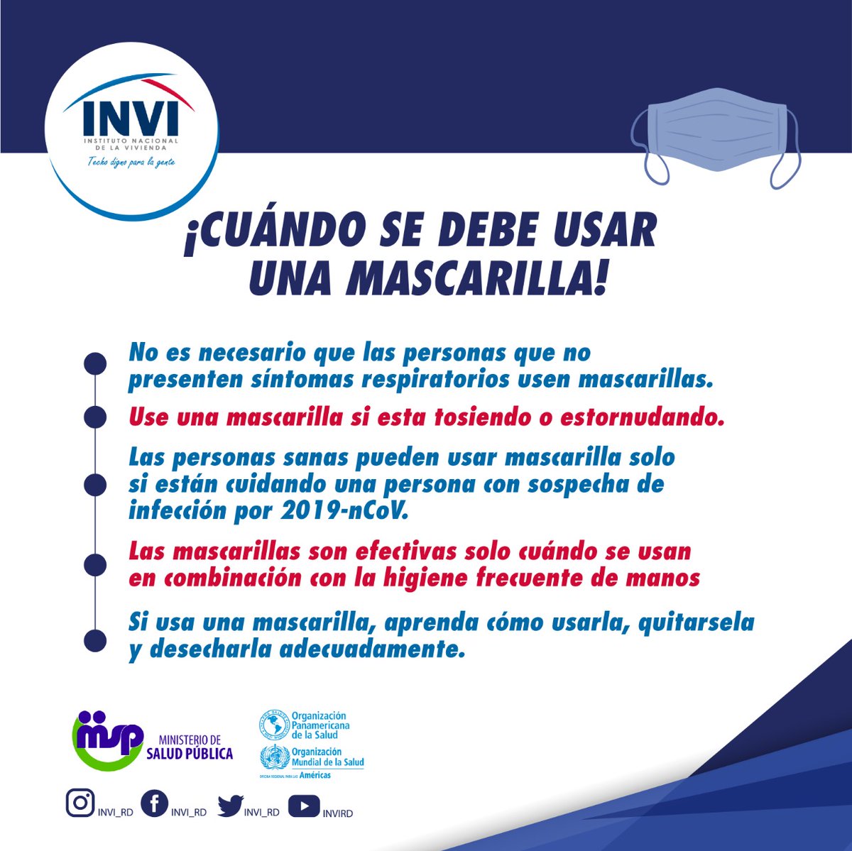 mivedrd's tweet photo. #INVITeInforma | El #CoronaVirus🦠 es un virus respiratorio que puede causar enfermedades, que van desde un resfriado común hasta complicaciones agudas y graves.
Recuerda seguir todas las indicaciones e informaciones de @SaludPublicaRD y @SNSRDO. #COVID19🦠 https://t.co/ZMnkzpB3Hj