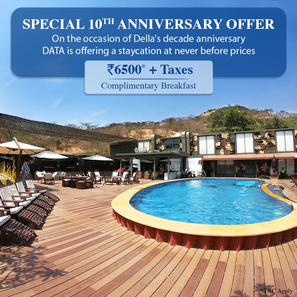 As @dellaadventure celebrates its decade of excellence in providing unparalleled luxury, we are offering an exclusive discount on premium stay at #DATAResort as well.
Join us in this celebration with our special #anniversaryoffer
Book your staycation at delladata.com