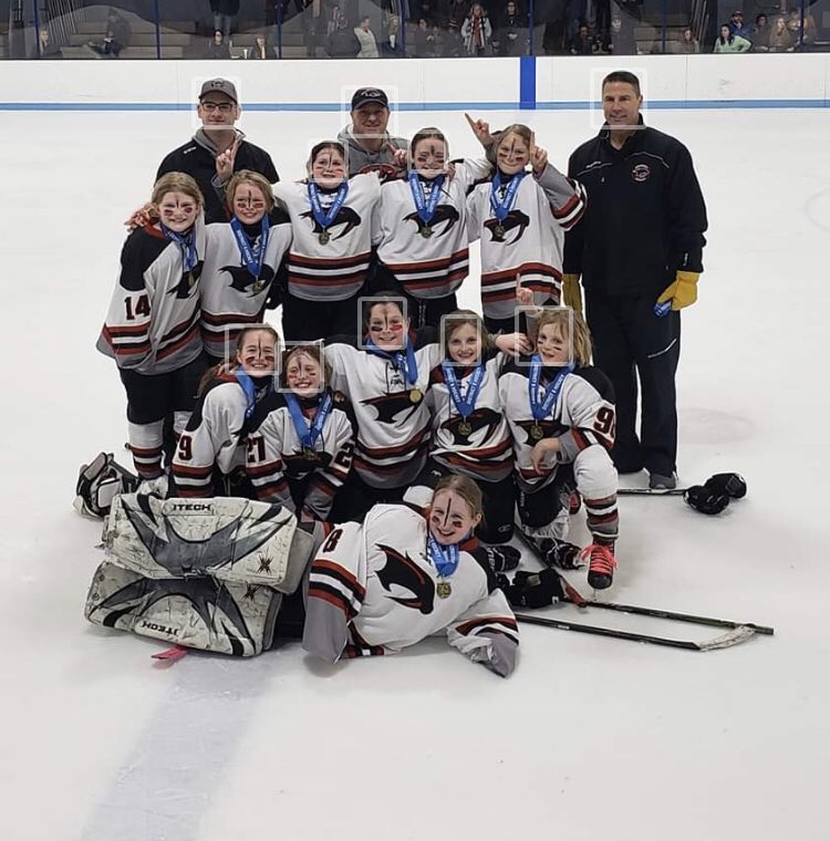 Dereckg10's tweet photo. District 6 champs! Shakopee 10B beat CC 8-0 in the title game. They finished the season 18-0-1 against D6 teams. Total team effort in this one. Team earns the belt and the hat. So much fun with this group! @shakopeehockey @YouthHockeyHub @SHSGHKY @D6hockey https://t.co/KCEtp2KmMA