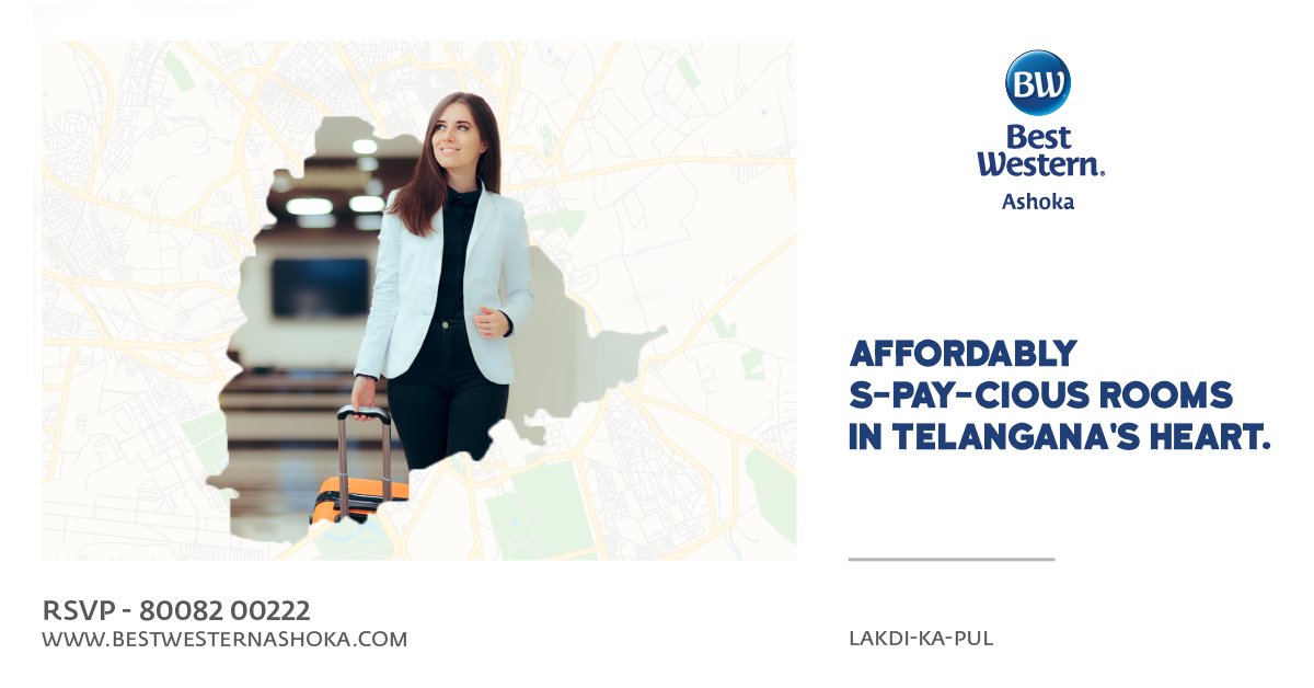 BWAshokaHyd's tweet photo. Are you visiting Telangana? Be it a last-minute reservation or advance booking, Best Western Ashoka provides rooms for every type of traveler. 

Book through our website for a special discount: https://t.co/407xD0wqdL
Contact: +91 8008200222/73060 0022. 

#BestWesternAshoka https://t.co/rz94D3qG39