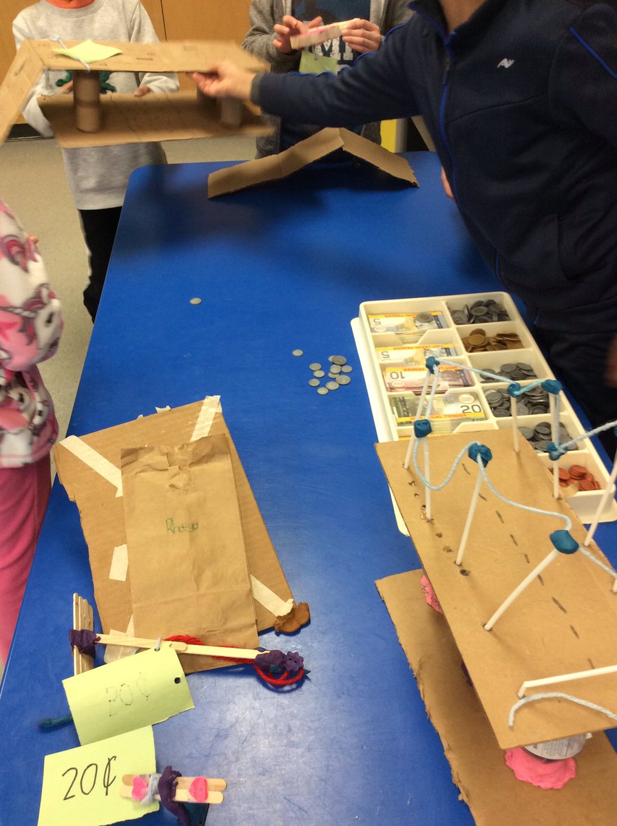 Ms_CatherineLee's tweet photo. Toys R Us is open! Students are selling their simple machines and stable structures. @faircloughps #yrdsbmath #science #stem #modernlearning https://t.co/iXKbGxanuk
