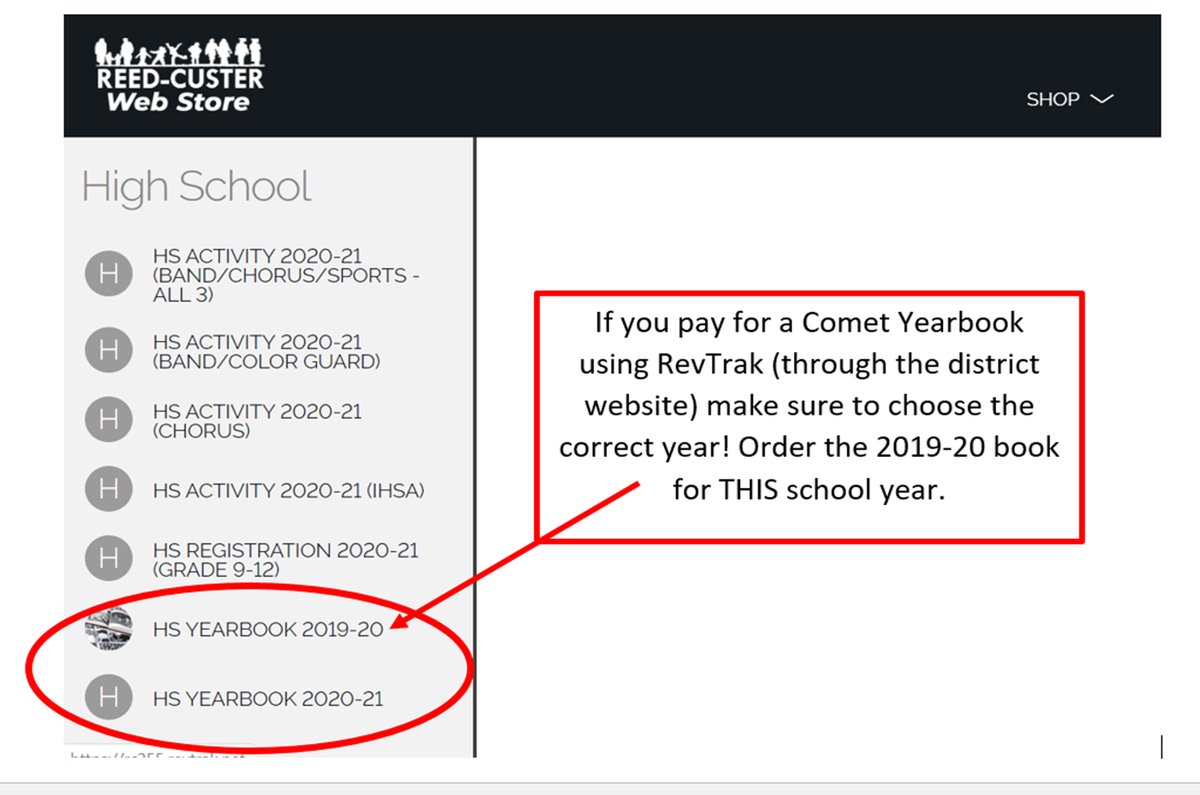 Did you know there is two ways to order a yearbook online? Through the publishing company yearbookforever.com/schools/reedcu… or the district website's RevTrak system. If you use RevTrak, make sure you order the correct year.