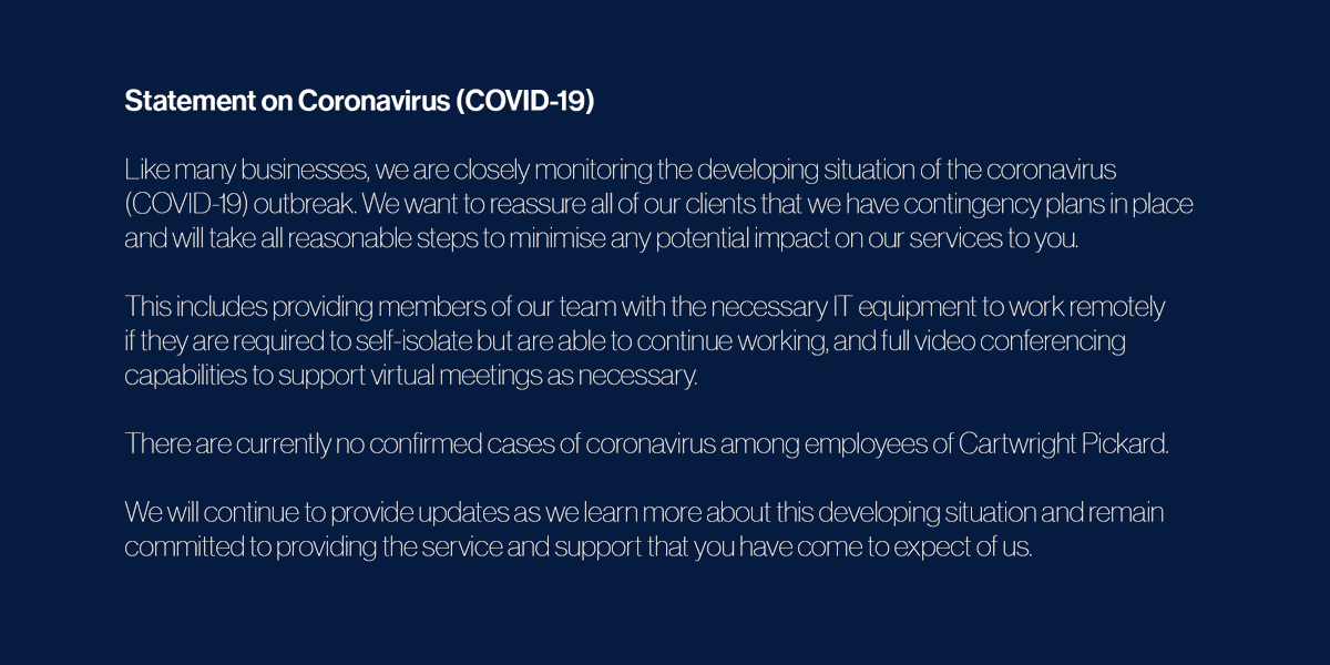 CartPickArch's tweet photo. 🦠 Statement on Coronavirus 🦠
We want to reassure all of our clients that we are closely monitoring the COVID-19 outbreak, have contingency plans in place, and will take all reasonable steps to minimise any potential impact on our services to you: https://t.co/Lc2KRmj28h https://t.co/Z1fXS2ESfI