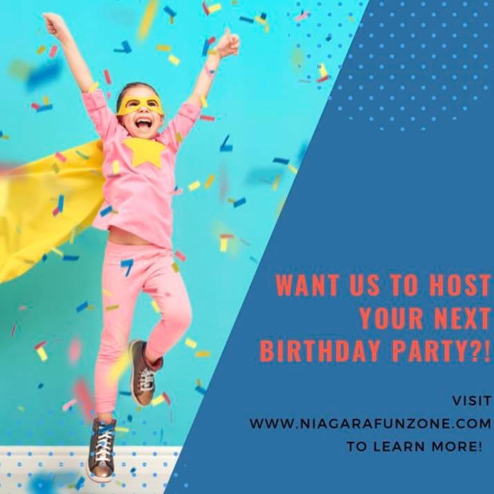 Looking to celebrate your birthday with all your friends? Want to have the most FUN possible? If you answered yes to either of these questions then be sure to visit niagarafunzone.com to find out how you can book your next party with us! 🎈 🎉 

#niagarafalls #arcade #fun