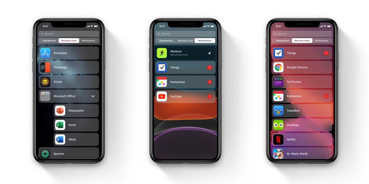 9to5mac's tweet image. Mockups imagine what the leaked iOS 14 home screen changes will look like 9to5mac.com/2020/03/13/ios… by @bzamayo