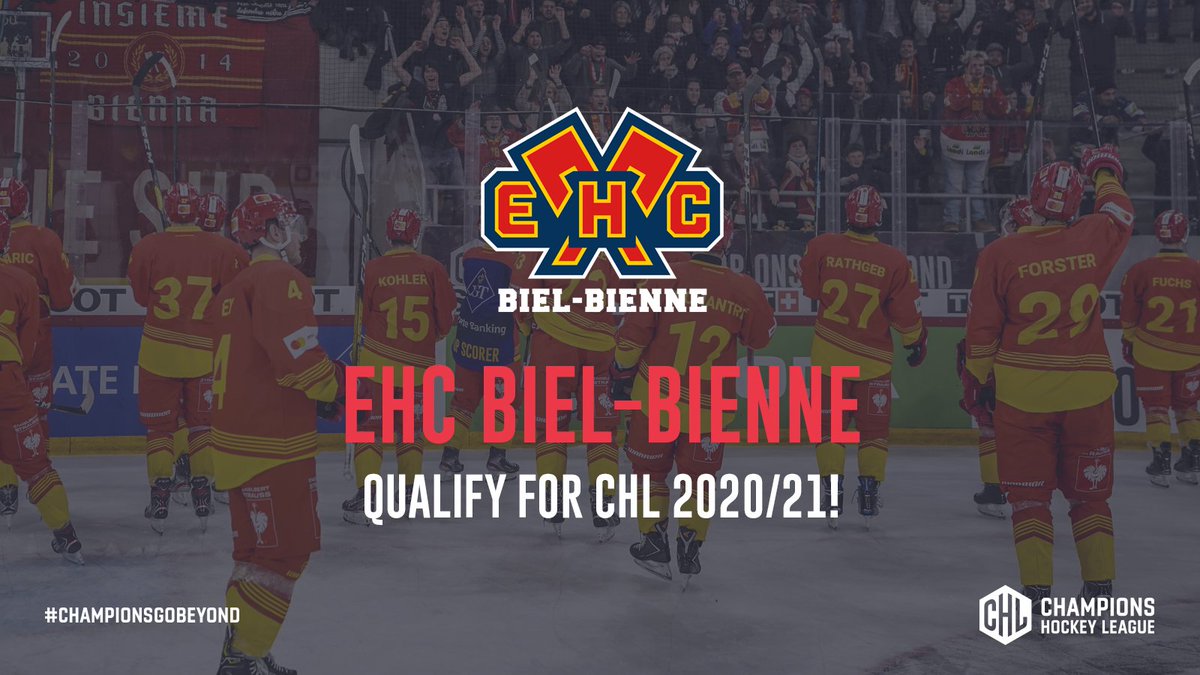 championshockey's tweet photo. Due to the cancellation of the ๐จ๐ญ National League playoffs, fifth-placed EHC Biel-Bienne are back in the Champions Hockey League for 2020/21!
#ChampionsGoBeyond #RaceToQualify https://t.co/3r0a7MH9bE