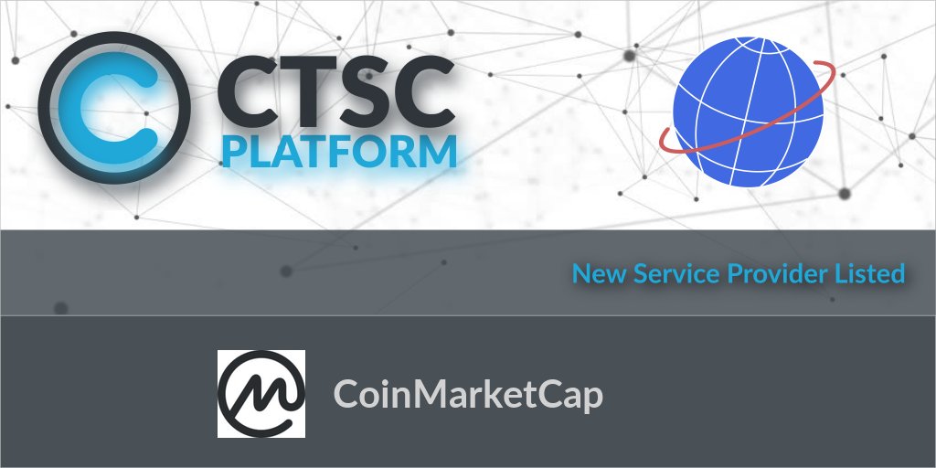 CTSCoin's tweet photo. CoinMarketCap has just been listed on the CTSC Platform. Head on over to the detail page https://t.co/4HWopAza7E.
You can now leave a (5) star rating and review for #Coinmarketcap
#blockchain #serviceproviders #ctscplatform https://t.co/V23WZskQhe