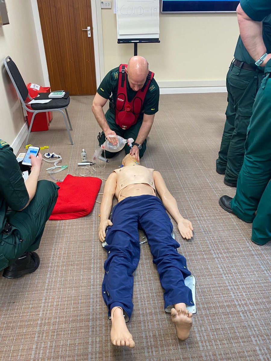 JsyAmbulance's tweet photo. Great couple of days of mandatory training with a couple of cohorts of all levels of our clinicians. #lifelonglearning #CPR #simonthesimman https://t.co/yb85nJzwYu