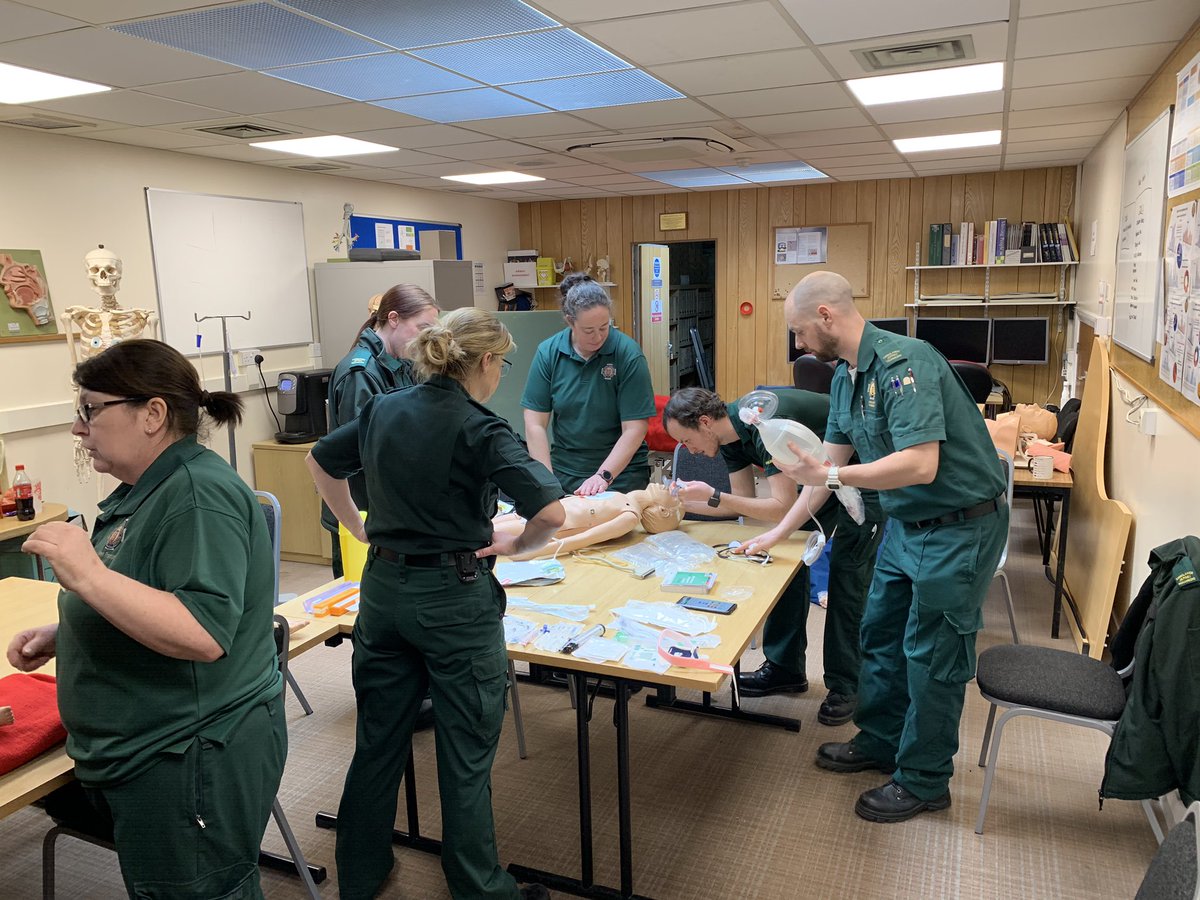 JsyAmbulance's tweet photo. Great couple of days of mandatory training with a couple of cohorts of all levels of our clinicians. #lifelonglearning #CPR #simonthesimman https://t.co/yb85nJzwYu