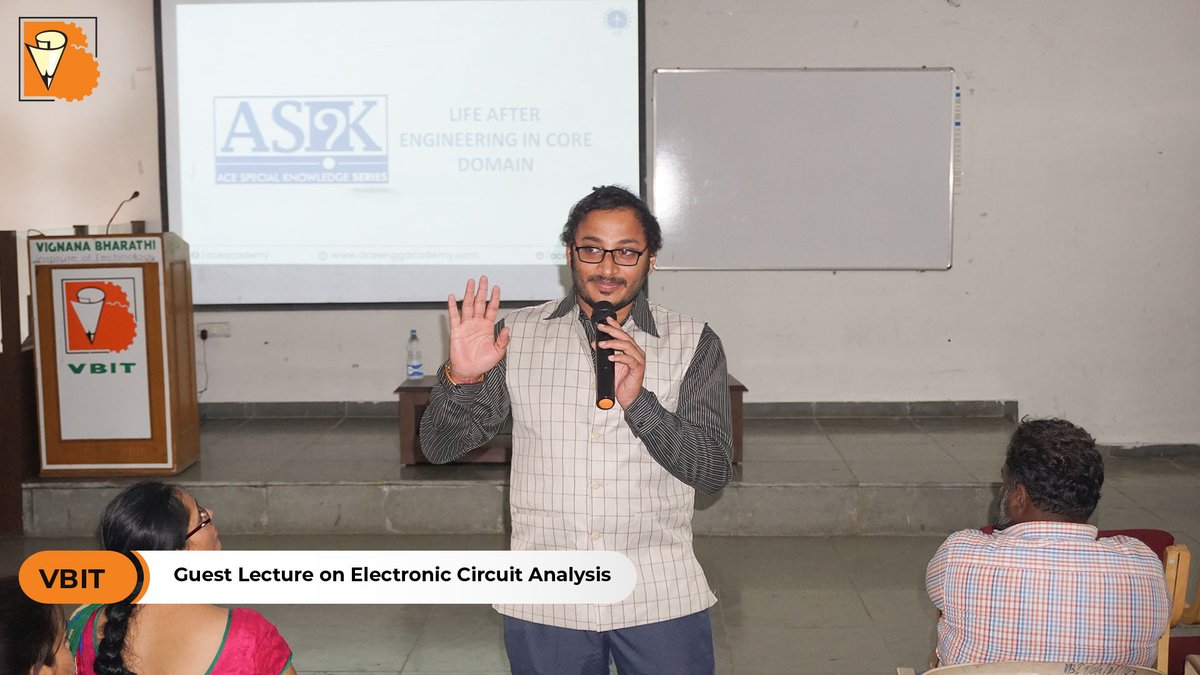 VBITHYD's tweet image. Department of #ECE along with IETE-ISF-VBIT conducted a workshop on #ElectronicCircuitAnalysis that highlighted the simulations of electric circuits in the contemporary industry in a guest lecture delivered by Mr.S.Manimohan Trinath, GATE/ESE Trainer.
#ElectricCircuits