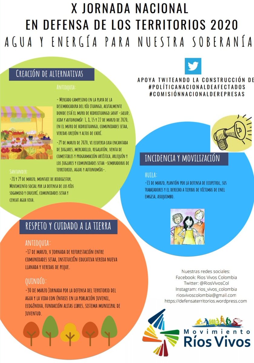 riosvivoscol's tweet photo. Celebramos la X Jornada Nacional en Defensa los Territorios llamada: #AguayEnergíaparanuestraSoberanía. Les invitamos a unirse en las regiones. https://t.co/Oyhj8Mzfi6