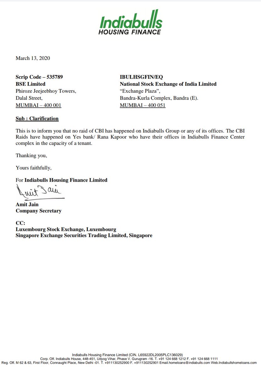 sammaan_capital's tweet photo. This is to inform you that no raid of CBI has happened on Indiabulls group or any of its offices. 
#Indiabulls #clarification https://t.co/5BeWmk29J8