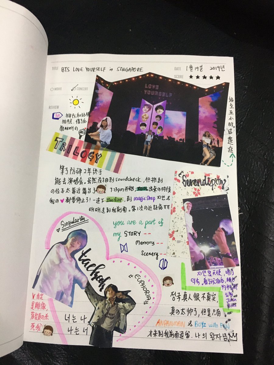 seven16seven13's tweet photo. Making use of Army membership kit review note and army pen 🖊 #armyjournal #bts #JK #Jin #RM #V #Jhope #Suga #Jimin #Bonvoyage #speakyourselfthefinal #loveyourselfinSG #kpop #army https://t.co/OgYvioG0Du