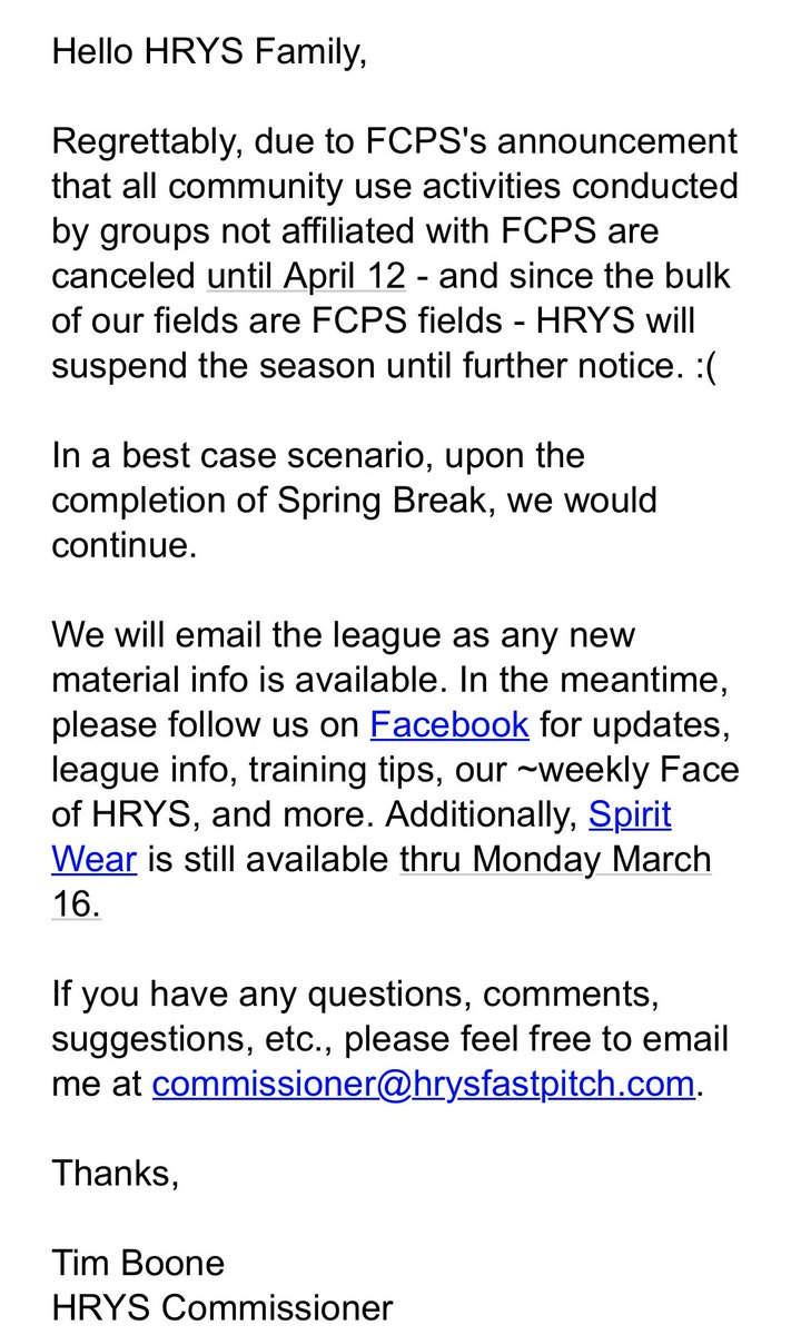 Herndon Reston Youth Softball tweet media