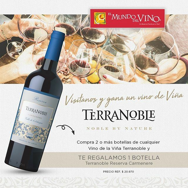 Como somos TAN generosos, vamos a regalar vinos. .
.

Esta semana, y hasta el miércoles 18 de marzo, por la compra de dos (2) vinos TerraNoble, te regalaremos automáticamente un TerraNoble Carménère Reserva, Del Valle de Colchagua.
.
.
Esta oportunidad s… ift.tt/2WlLJCP