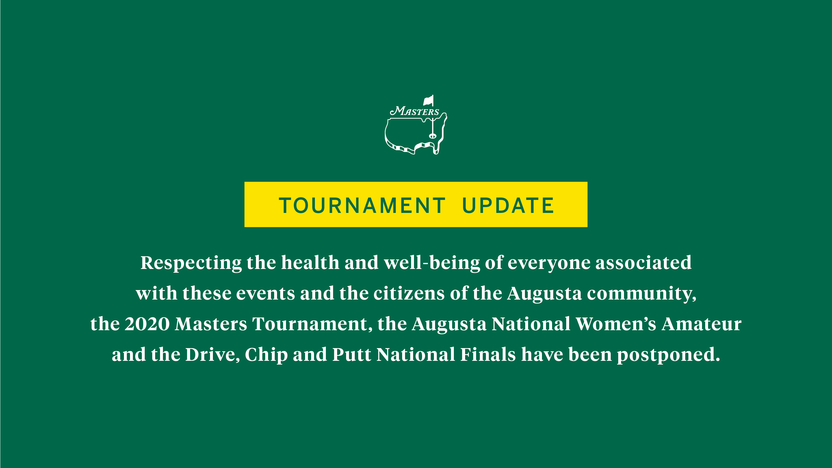 Masters postponed More Sports