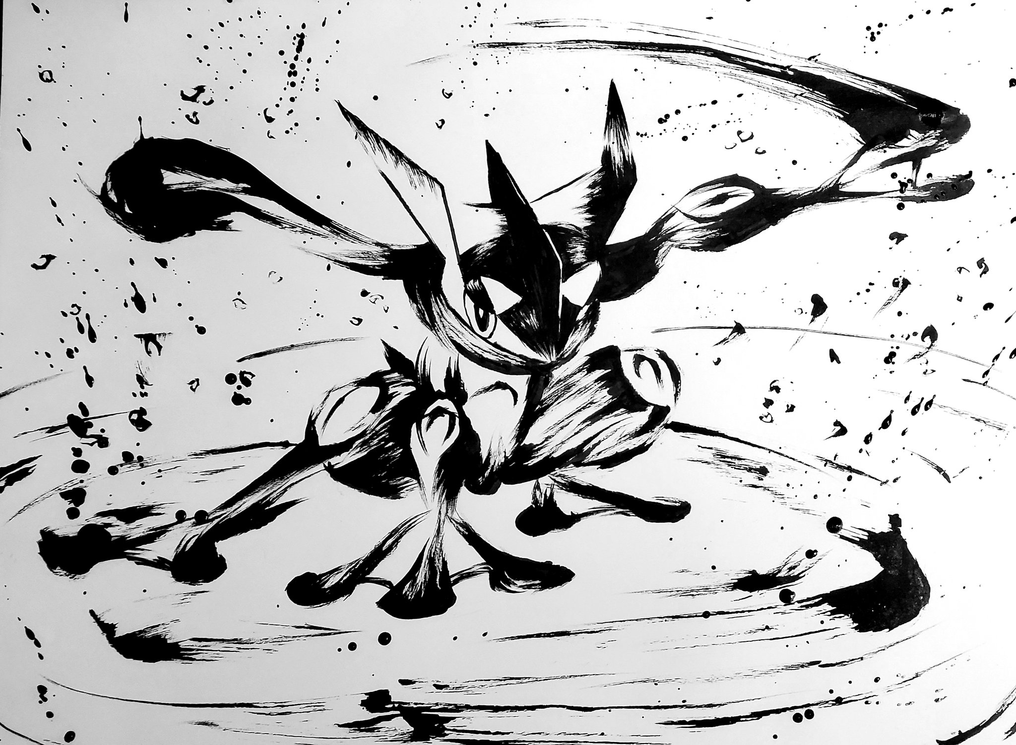 こバya4 在 Twitter 上 今日描けなかったので過去絵 いろんなアニメの墨絵をお楽しみください ドラゴンボール 鬼滅の刃 ワンピース ポケモン 模写 墨絵 イラスト T Co 8au8pz6r67 Twitter