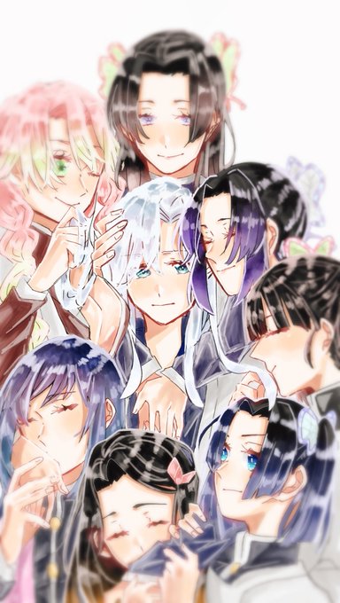 猫崎@絵垢さんがTwitterに投稿した胡蝶しのぶ(鬼滅の刃)のイラスト。