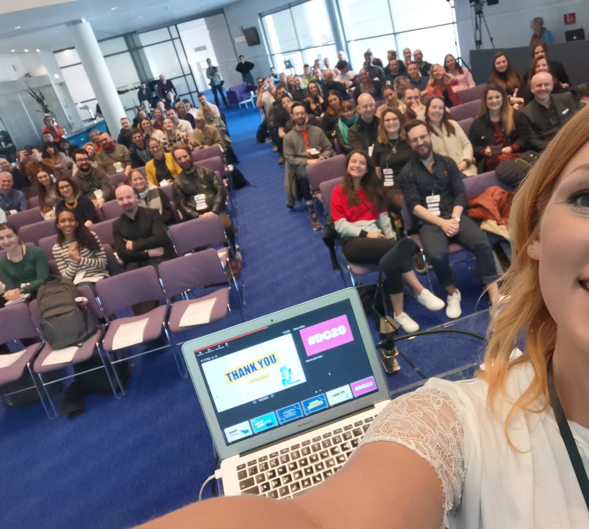 BethJaneLang's tweet photo. I did it! 
Thankyou for having me @DeliverConf #dc20 
Even with half the audience watching remote, you were wonderful! https://t.co/pEaj0D854L
