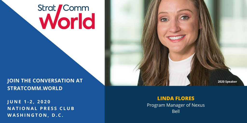 StratCommWorld's tweet photo. An organization’s ability to innovate with speed &amp; agility dictates its success. As Program Manager of Nexus at Bell, Linda Flores is responsible for bringing the Urban Air Mobility vision to life. Learn more at the Operational Excellence Panel on June 2. https://t.co/X10qVsYmKF. https://t.co/doFTKoAb3W