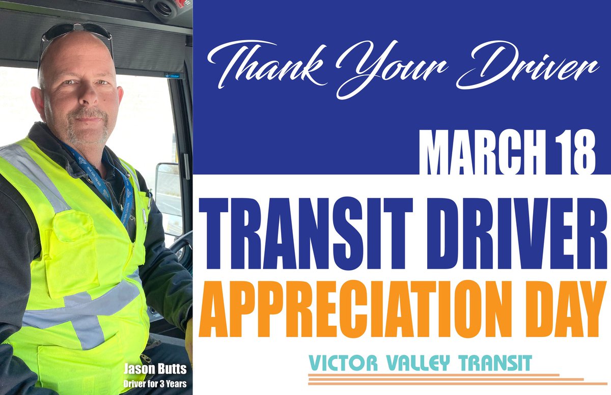 Today is Friday the 13th, so we’d like you to meet Jason....and he loves camping!  Jason is also an Army Vet, so please share your Thanks on March 18! @vvtransit #vvta #nationaltransitdriverappreciationday
