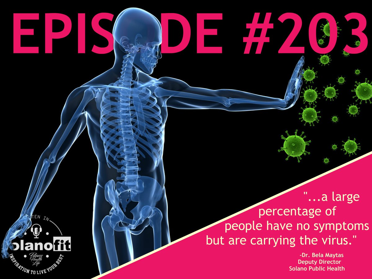 SolanoFit's tweet image. "...a large percentage of people have no symptoms but are carrying the virus." -Dr. Bela Matyas
bit.ly/Coronavirus-19

#stayhealthy
#covid19 #solanocounty