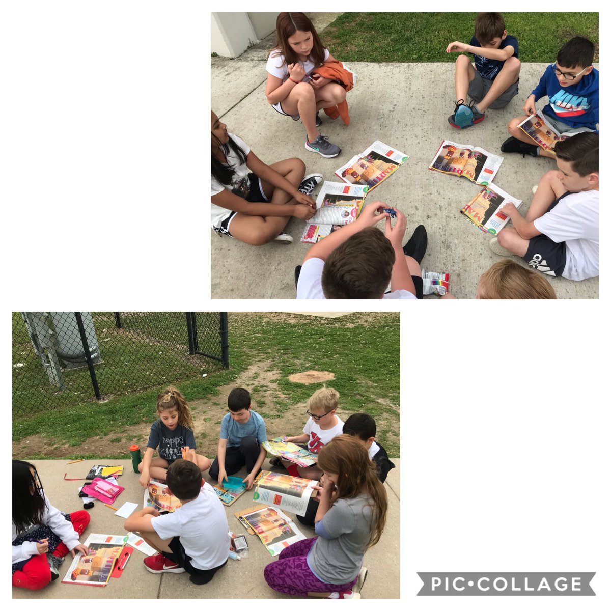 rhondastecz's tweet photo. Outdoor classroom. Reader’s Theater. ⁦@Norman_Rays⁩ #reaganrays #lisd https://t.co/dXvRLYWsTk