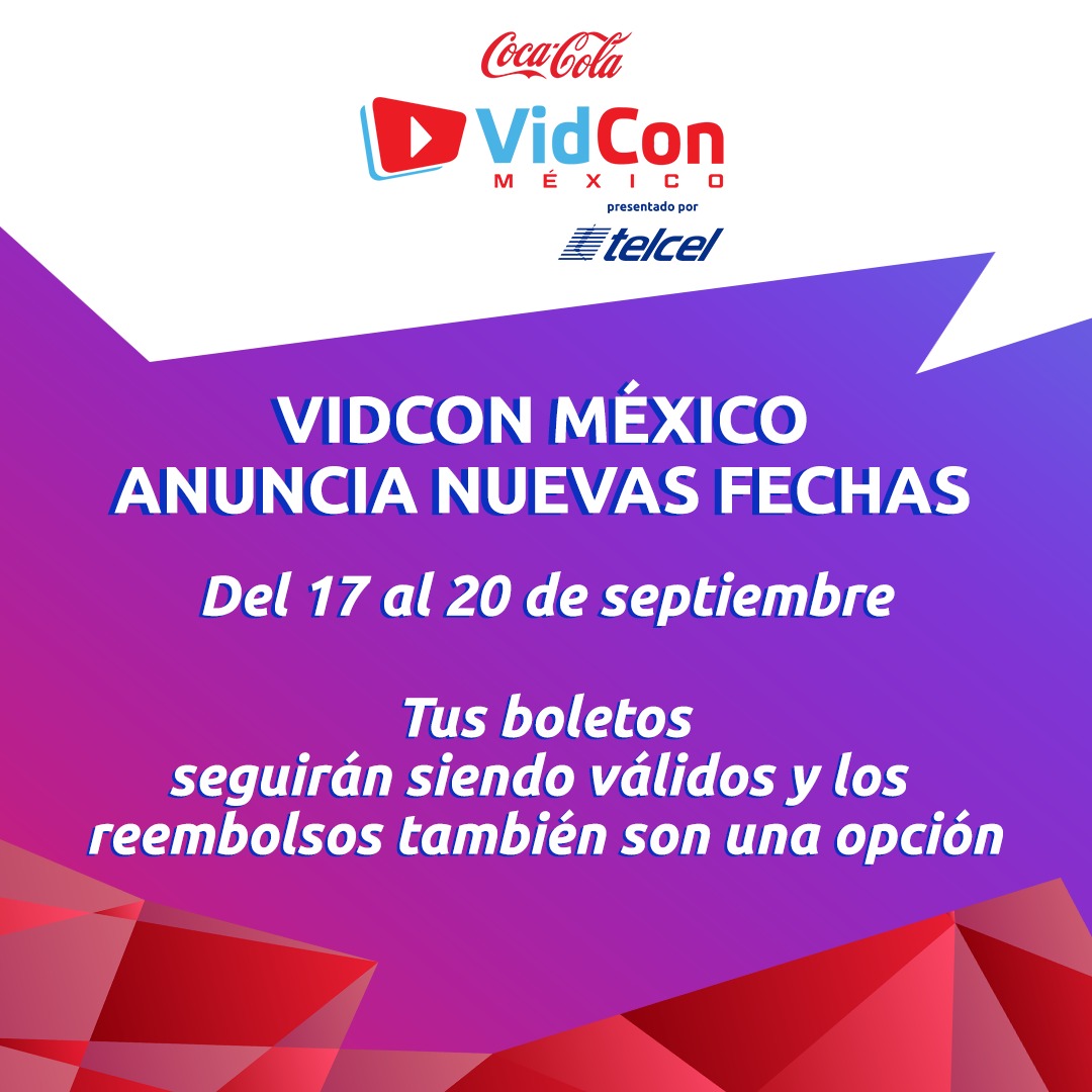 VidConMexico's tweet image. Vidcon Mexico anuncia nuevas fechas como medida de seguridad ante el coronavirus #StayTunedVidConMX