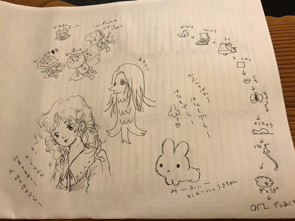 みこちんが 明日卒業式で友達にお手紙書いてる娘の横で もう必要なくなった高校の年間行事表の裏に落書き みこちんが 明日卒業式で友達にお手紙書いてる娘の横で もう必要なくなった高校の年間行事表の裏に落書き