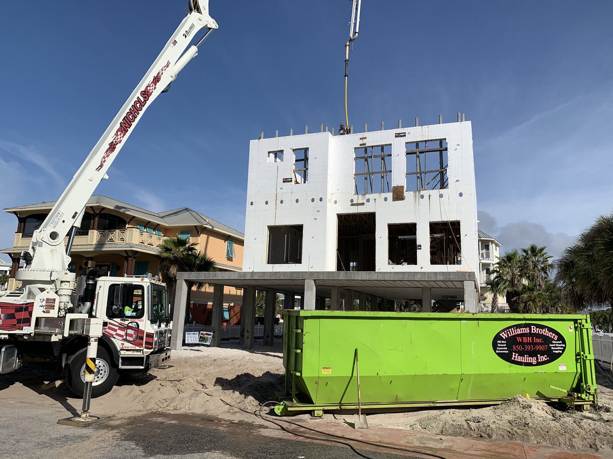 It’s pour day for the 2nd level icf walls on this residence in Perdido Key. #StickBuiltisForSissies. #ICFConstruction. #FoxBlocks #LiteDeck.