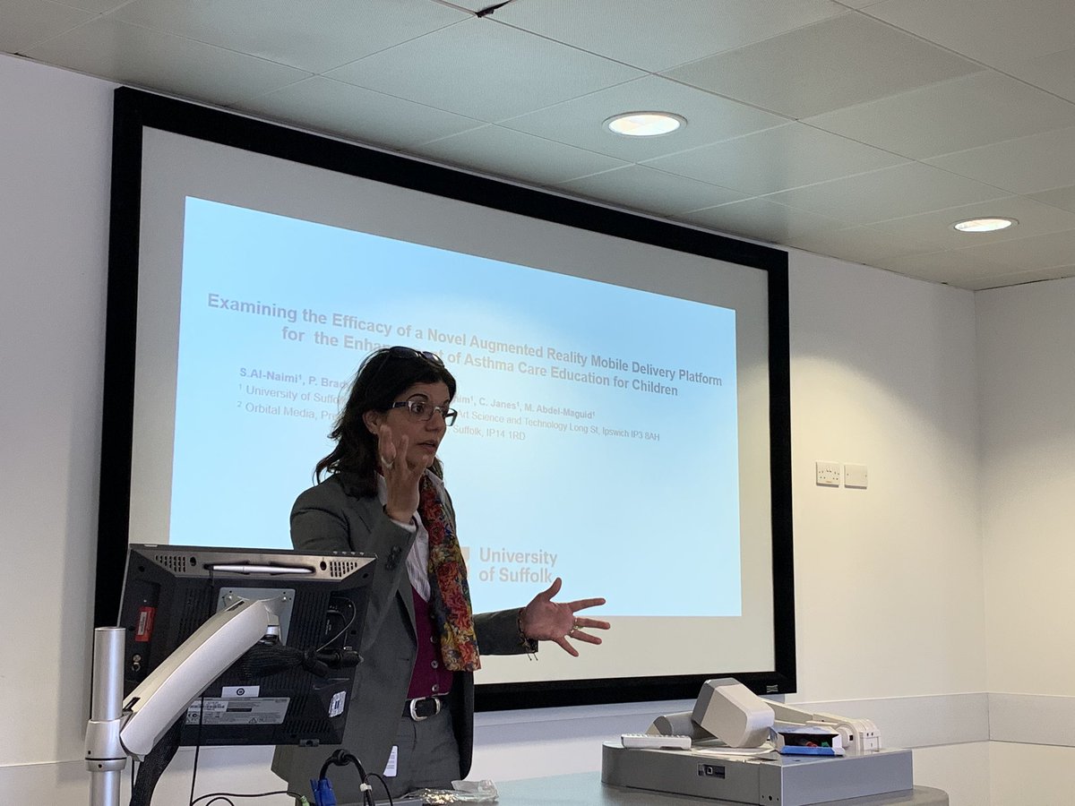 UOS_Business_at_Suffolk (@uos_businesseng) on Twitter photo Dr Suha Al-Naimi from <a href="/UOS_EAST/">UOS Engineering, Arts, Science and Technology</a> presenting the #research behind <a href="/myspiragame/">MySpira - The AR Asthma App!</a> as part of #suffolkresearch2020 #growingsuffolk Dr Suha Al-Naimi from <a href="/UOS_EAST/">UOS Engineering, Arts, Science and Technology</a> presenting the #research behind <a href="/myspiragame/">MySpira - The AR Asthma App!</a> as part of #suffolkresearch2020 #growingsuffolk