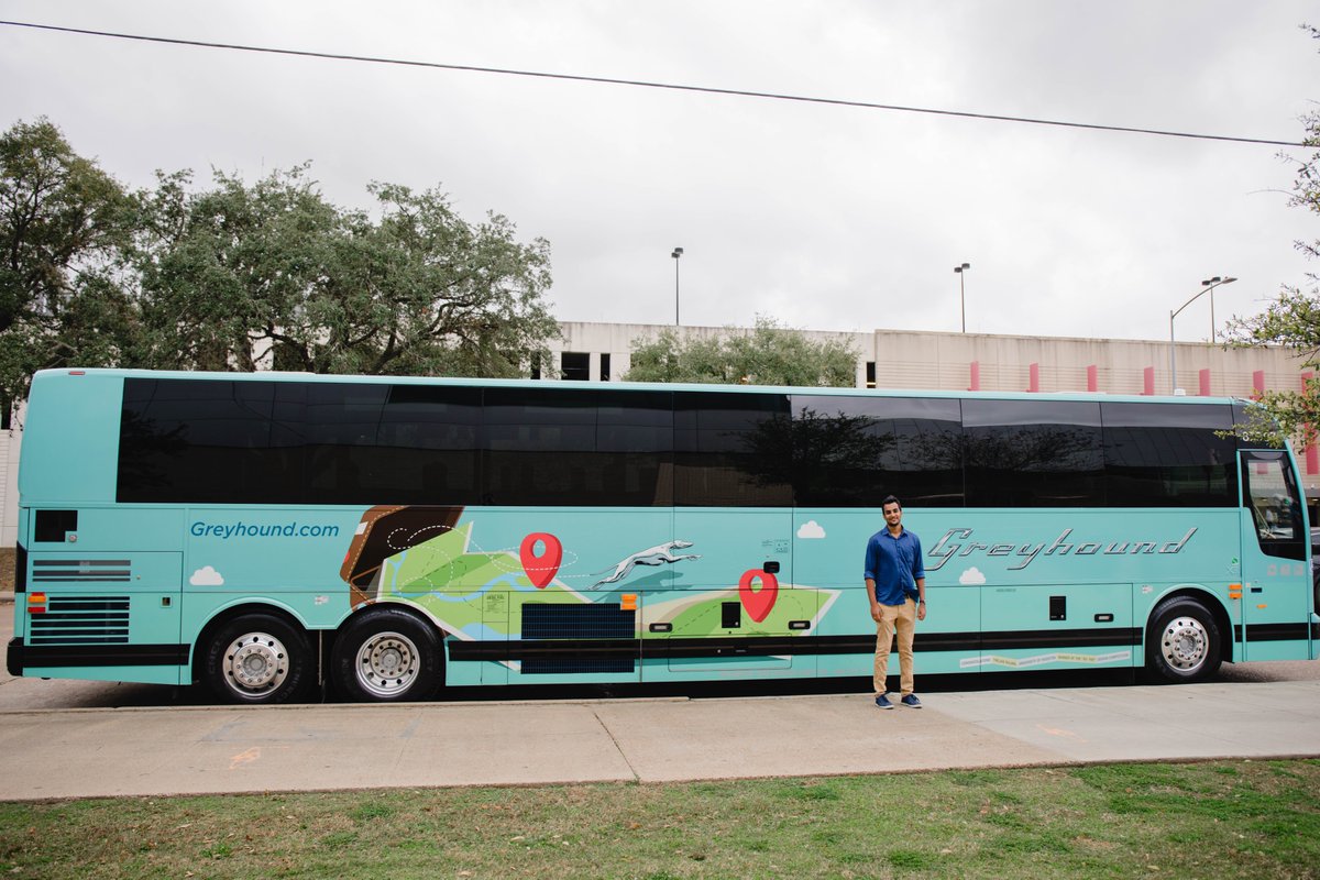 LDWWGroup's tweet photo. Greyhound recently presented five-thousand dollar scholarships to the two winners of their "Go Far with Greyhound Bus Wrap Scholarship Competition." The two students from UCLA and the University of Houston were also rewarded by seeing their design on a brand new @GreyhoundBus! https://t.co/UPs9eI4CZy