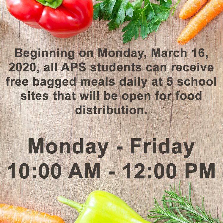 APSHollisCrew's tweet photo. Free food resources for APS families. Please share &amp; continue to connect with us via social media and our website for more information.
@apsupdate
#BecomingTheNext https://t.co/fAAtTrS7Fu