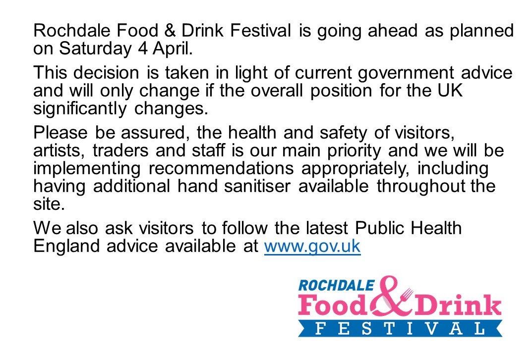 We are going ahead as planned on Saturday 4 April - please read our statement ↘️ #RochFoodFest20