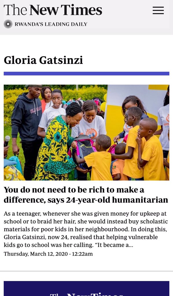Careandhelp_rw's tweet photo. Thank you @NewTimesRwanda we couldn’t be more grateful ..
we thank so much @MTNRwanda for your motherly love and to be part of our story @mkngambi ..

#wecanonlybegoodtogether #brightfuturelives #careandhelp https://t.co/WUJNg3BBXa
