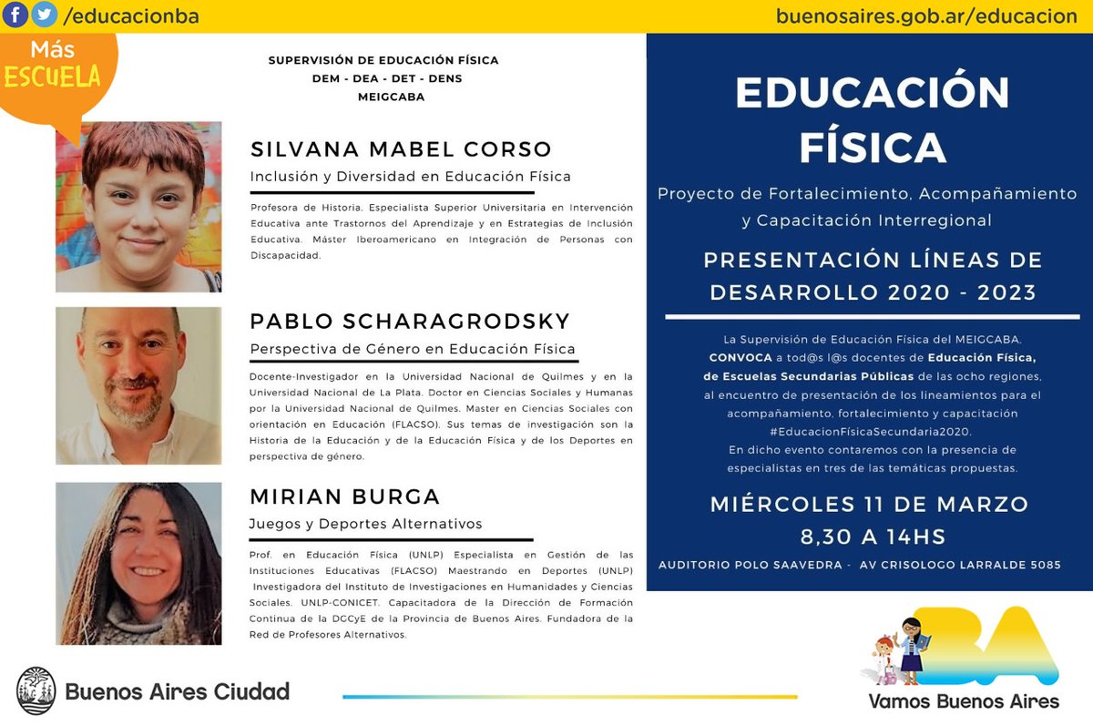 Seguimos pensando y repensando el rol de la Educación Física en la escuela secundaria.
<a href="/LetyVieytes/">Leticia Vieytes</a> <a href="/fabian_capponi/">Fabian Capponi</a> <a href="/EdFisicaCABA/">Nestor Hatchadourian</a> <a href="/DeportesBA/">Deportes BA</a> <a href="/EducacionBA/">Ministerio de Educación de Ciudad de Buenos Aires</a> <a href="/Alejandro231297/">Alejandro Baez</a> <a href="/EstrategiaDidac/">Estrategia Didáctica</a> <a href="/LuliFeced/">Lucia Feced</a>