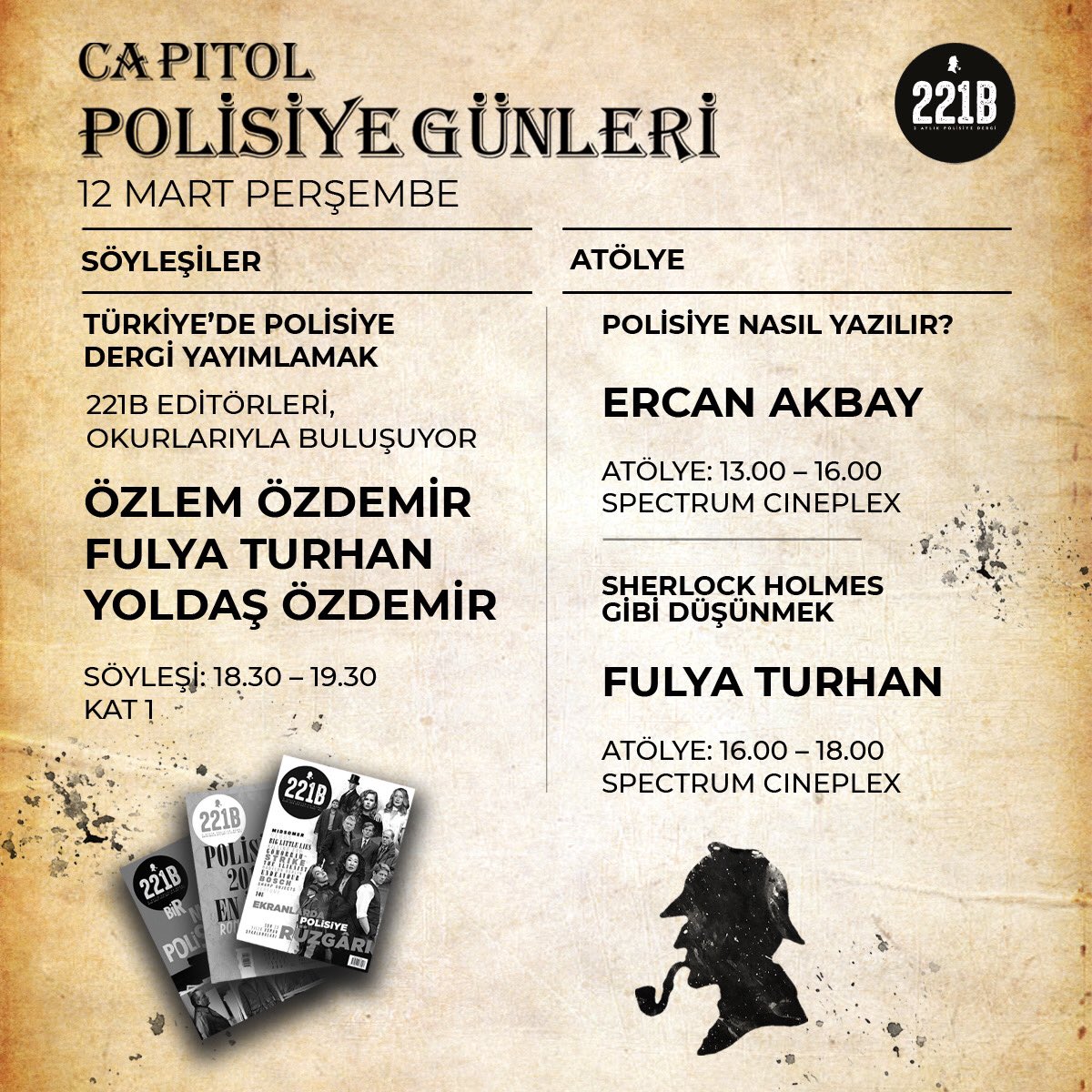 12 Mart Perşembe günü programımız...