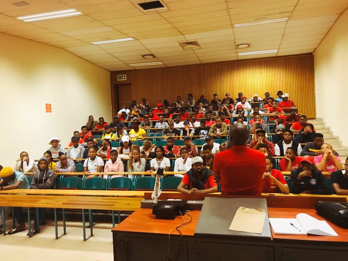 EFFYouthCommand's tweet photo. ECONOMIC FREEDOM FIGHTERS STUDENT'S COMMAND UNIVERSITY OF JOHANNESBURG, DOORNFONTEIN CAMPUS, continues with the mandate of consolidating the ground towards socialist power as they hosted a very successful BSA.
#LearnPersuadeAndConscientize https://t.co/nY1rhdr5lv