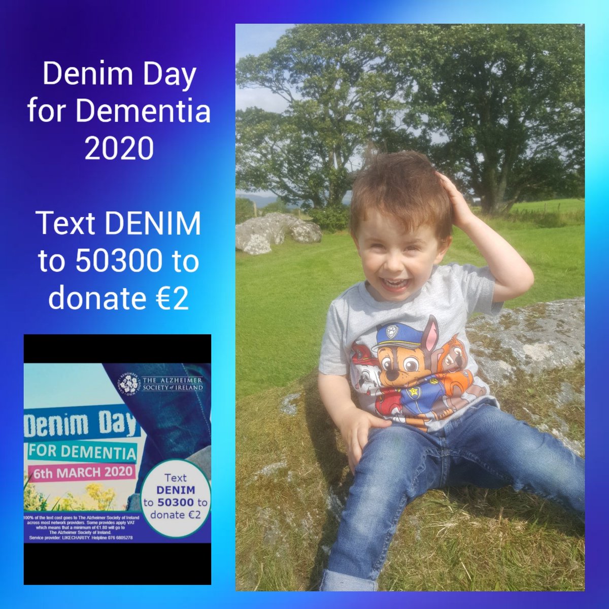 Matthew in his denims for the @alzheimersocirl #denimday4dementia #dementiasupports