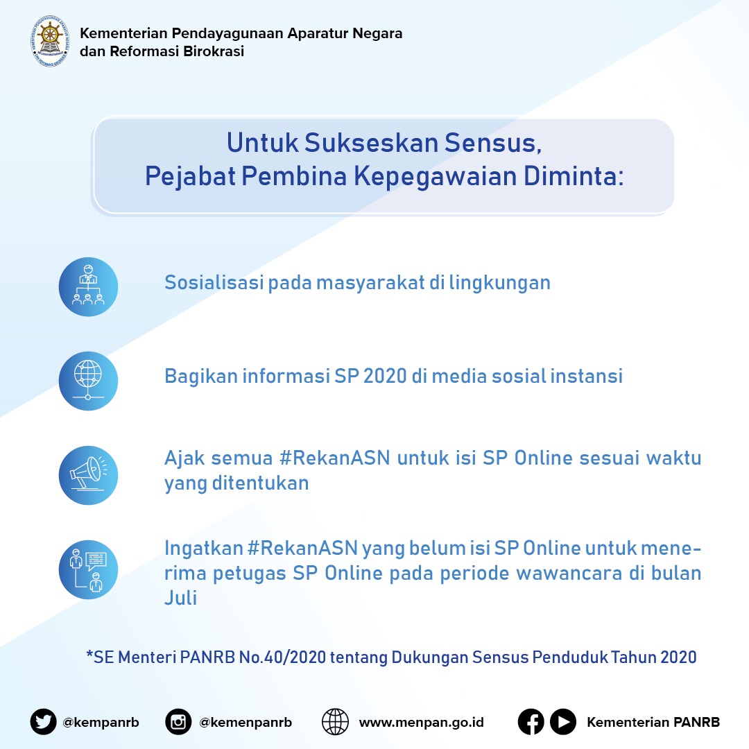 kempanrb's tweet photo. #RekanASN, sudah ikut serta sensus penduduk belum?
__
Kalau belum, simak caranya lewat infografis ini. Pastikan dirimu tercatat ya! Karena sensus penduduk bisa membawa beragam manfaat bagi Indonesia!
__
#KemenPANRB #MencatatIndonesia #SP2020 #Indonesia https://t.co/S56JKJqlbX