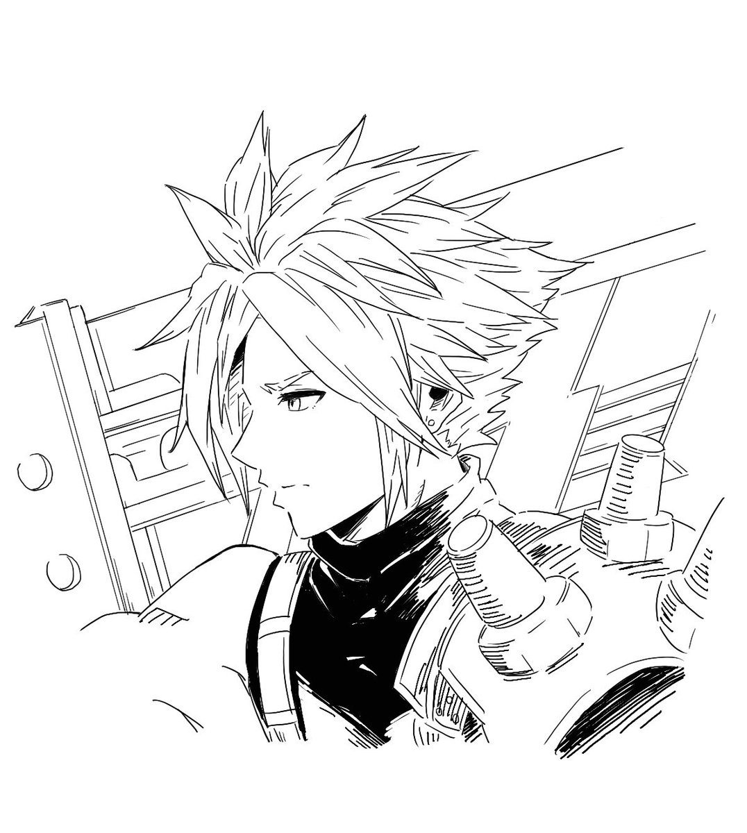 FF7リメイクの体験版が楽しすぎたのでクラウド描きますた。 