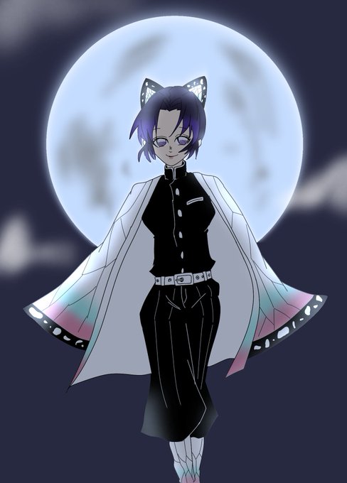 えあさんがTwitterに投稿した胡蝶しのぶ(鬼滅の刃)のイラスト。