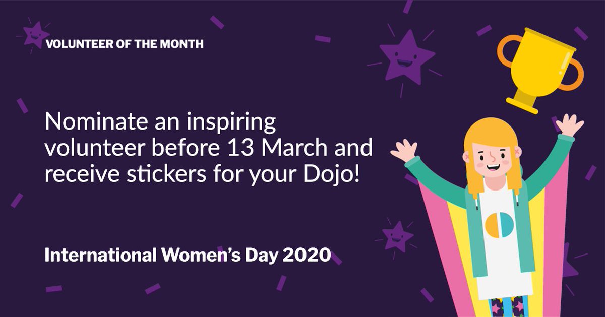 CoderDojo's tweet image. To celebrate International Women's Day, we're doing a big sticker giveaway! 👀
To get stickers simply nominate:
🙋🏽♀️ An inspiring female volunteer
Or
👧🏻 Someone who's super at supporting girls
👉coderdojo.com/2020/01/10/lau…
#IWD2020 #FridayFeeling #CoderDojoVolunteer