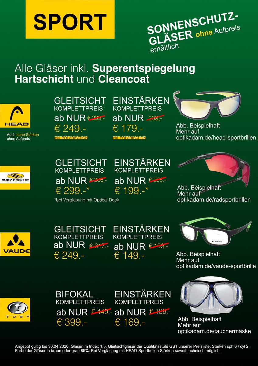 Optik Adam Aktion Bis 15 04 Sonnenbrille Sportbrille Optiker Ludwigshafen Ludwigshafenamrhein Friesenheim
