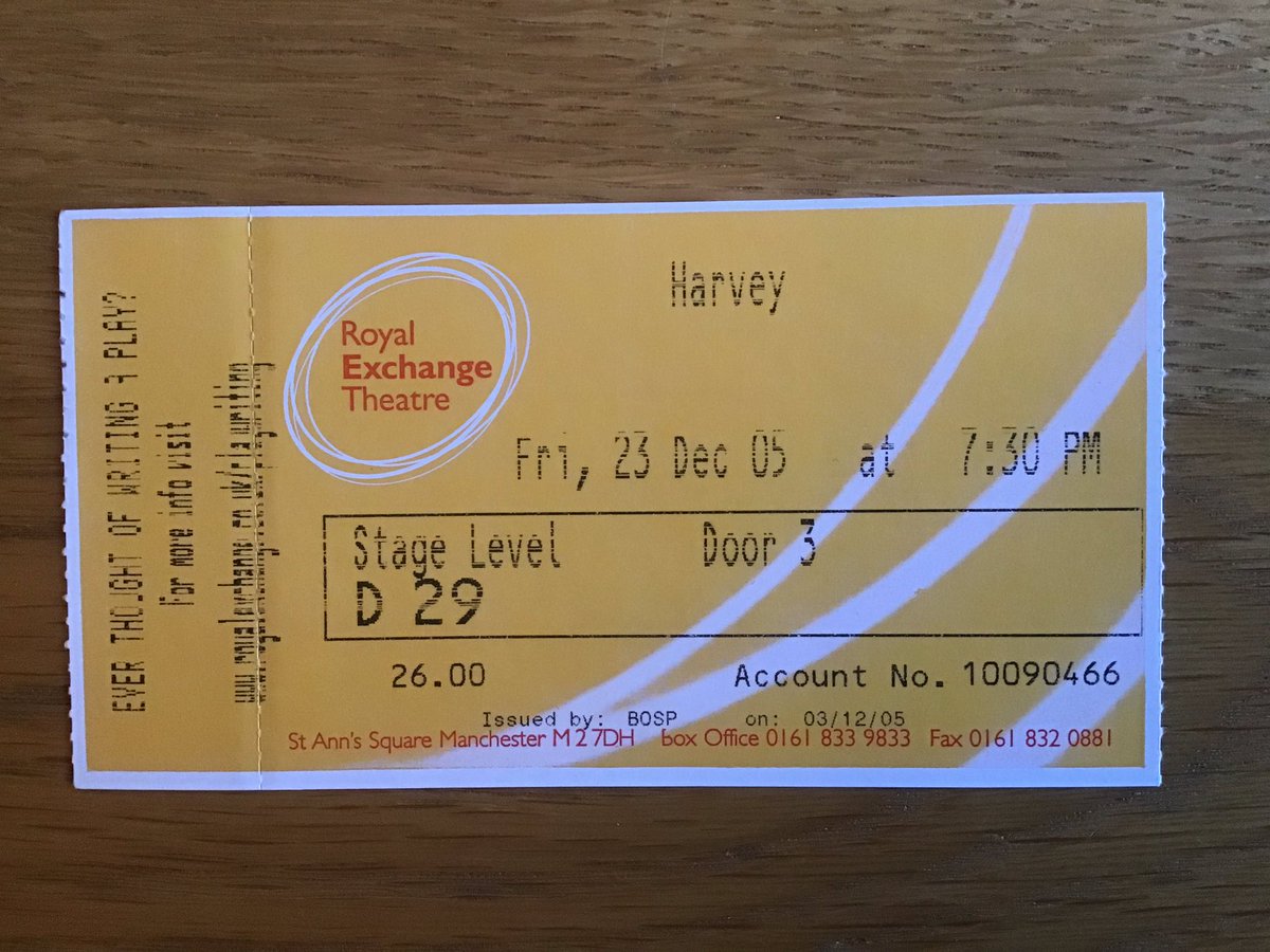 TheatreFlashba1's tweet photo. Looking back at old theatre programmes: Harvey. Dec 2005 @rxtheatre with @BenKeaton3 @AmyPhillips_ @BikingPolly #milotwomey #jeanchallis @ArnahAlisa #AndrewWestfield #jamessmith #vincentmarzello @joespeare55555 https://t.co/i9Gi499x1r