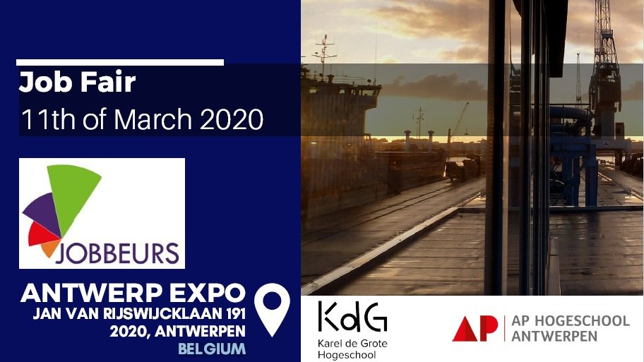 Are you a student or recent graduate👨‍🎓👩‍🎓? 
Come and meet us at this job fair on 11 March 2020.

📍Antwerp Expo
Link: jobbeurs.be

#Euroports #OneEuroports #EuroportsBE #TeamWork #Maritime #students #jobs #internships #jobbeurs #jobfair #kdg #aphogeschool