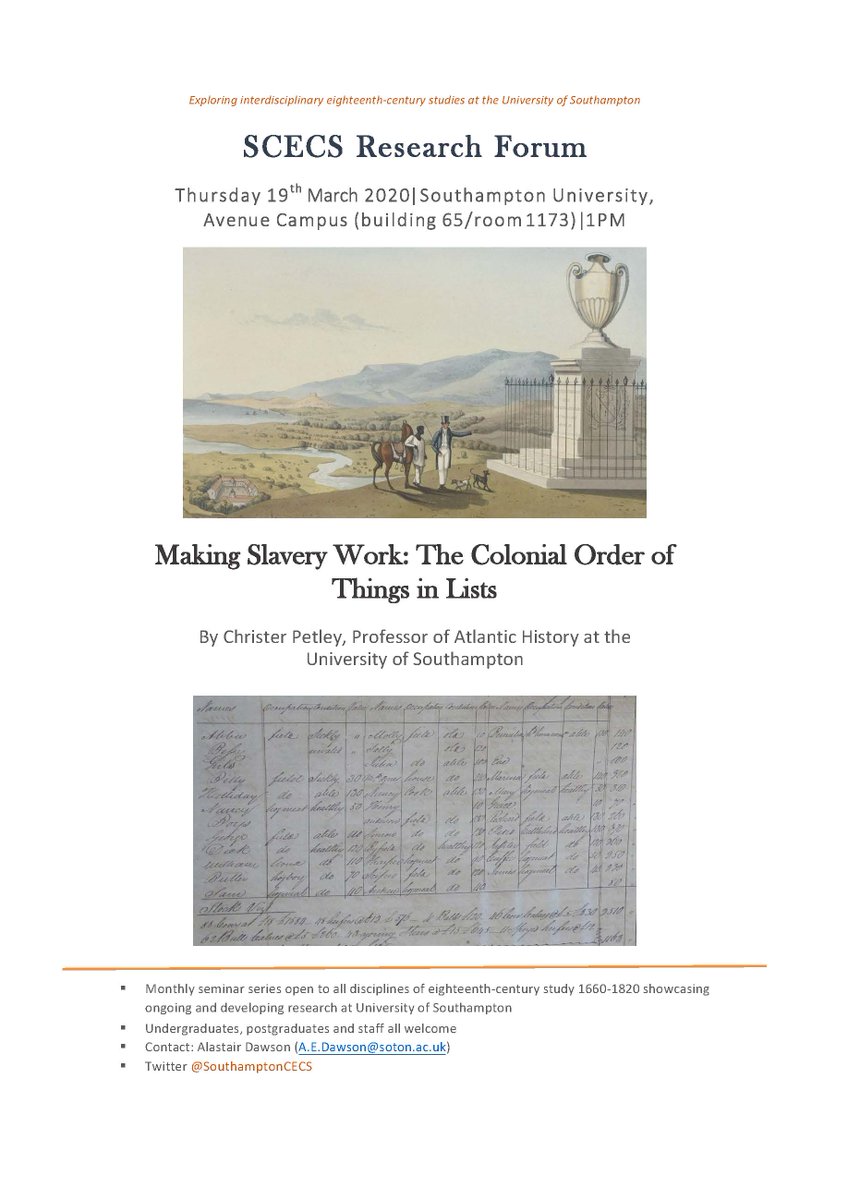 📣New Talk Announcement📣

Join us on Thursday 19th March, at 1pm, for the next in our series of talks from @ChristerPetley.

Sounds like a great way to spend an afternoon hour or so if you ask us!

<a href="/SotonEnglish/">English at Soton</a> <a href="/HistoryAtSoton/">University of Southampton History Department</a> <a href="/HumanitiesUoS/">School of Humanities at University of Southampton</a> <a href="/sotonhpgr/">Humanities PGR</a> <a href="/UoSMusic/">Music at Southampton</a>